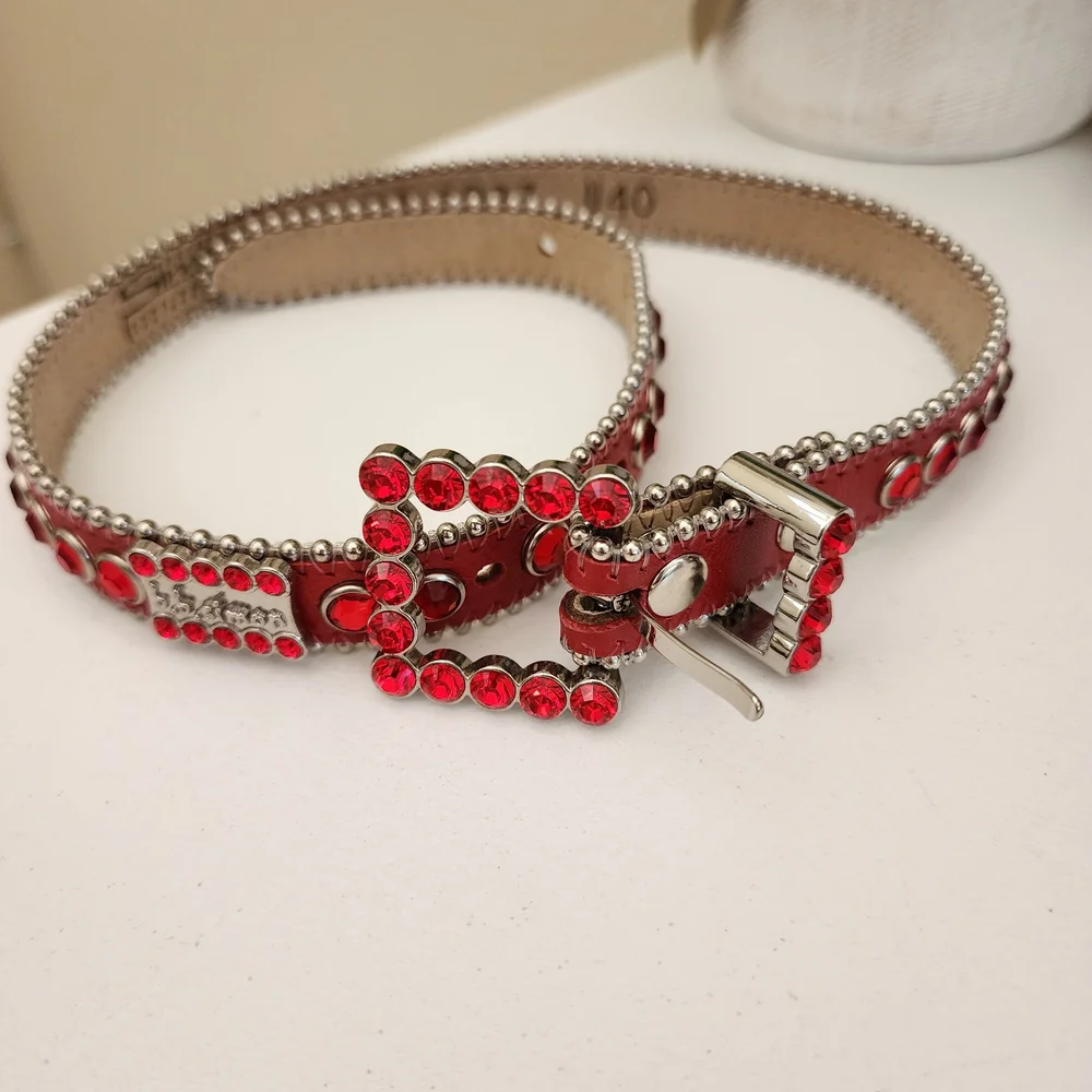 b.b. Simon Red Swarovski Crystal Kids Belt
